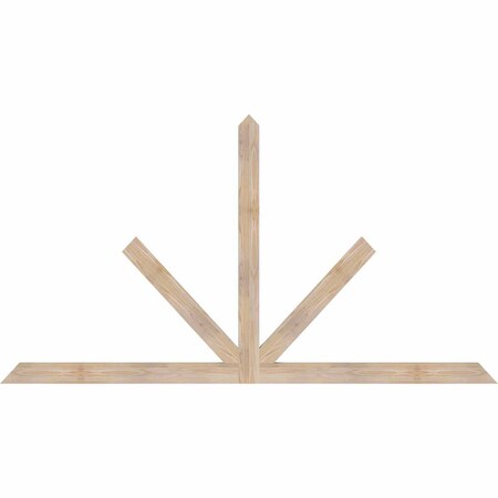 Ekena Millwork Saratoga Smooth Timber Gable Bracket, Douglas Fir, 84"W x 45"H x 1 1/2"D x 3 1/2"F, 13/12 Pitch GBW084X45X0204SAR00SDF